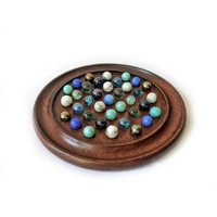 Jeu de société solitaire en palissandre de 9 pouces fait à la main avec 37 billes Puzzle solitaire en bois de qualité supérieure