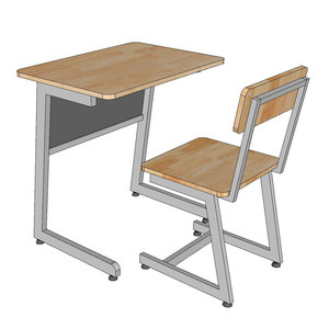 Conjunto de Escritorio y Silla para Estudiantes BGHS005 Cómodo con Patas de Hierro en Forma de C, Muebles Escolares de Madera - Product Image 5