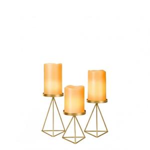 เชิงเทียนสำหรับเทียนเสาชุดเชิงเทียนโลหะเรขาคณิต3ชิ้น - Product Image 4