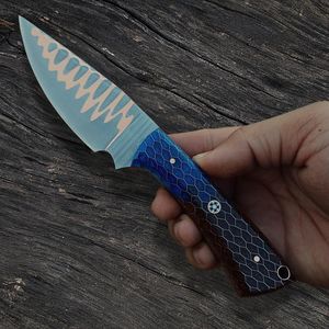 Cuchillo de Damasco de cobre de nuevo diseño con funda de transporte horizontal Cuchillo para desollar con mango de resina - Product Image 4