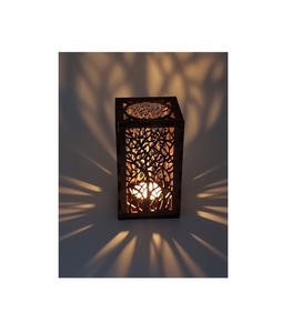Support votif de lampe à thé en fer antique noir avec design découpé au laser parfait pour la décoration de maison de style vintage rustique - Product Image 6