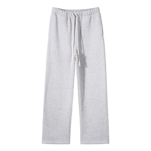 Men's Plus Size Loose Fit Sweatpants Solid Gray Cotton Drawstring Waist Casual Pants Midweight Pants & <b>Trousers</b> - Product Image 1