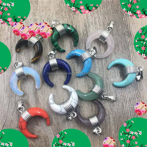 จี้เครื่องประดับ Larimar หรูหราแกะสลักหัวใจจี้อัญมณีชุดกรอบที่น่ากลัว925จี้ชุบทองเงินสำหรับของขวัญวันครบรอบ - Product Image 4