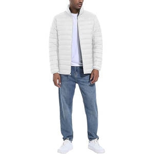 Chaqueta acolchada ligera y transpirable para hombre, abrigo de invierno repelente al agua a prueba de viento con aislamiento, cuello levantado, 2 bolsillos laterales personalizados - Product Image 3