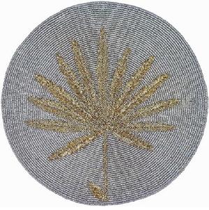 Heavy Duty Made in Polyester Bead <b>Placemat</b> With <b>Black</b> Leaf Design Kitchen Ware Product Dining Table Decorative Mat for Home - Product Image 6