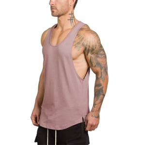 Top quality custuality Heat transfar logo design Active Wear Scalloped Hem Custom Blank Cotton <b>Singlets</b> Fitness Gym <b>Men</b> Tank Top - Product Image 1