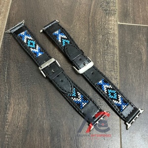 OEM นาฬิกาสายหนังแท้ติดลูกปัดสำหรับสมาร์ทวอทช์สายหนังวัวสไตล์วินเทจแบบถอดออกได้ - Product Image 1