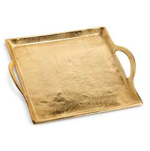 Bandeja Decorativa Rectangular de Aluminio Martillado Dorado, Diseño Art Deco Hecho a Mano, Personalizable, Artesanía Metálica, Decoración Personalizada - Product Image 5