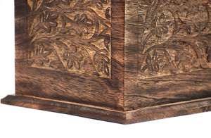 โกศไม้เผาศพแกะสลักด้วยมือสำหรับใส่เถ้ากระดูกมนุษย์ที่ระลึกสำหรับสัตว์เลี้ยงและมนุษย์ - Product Image 2