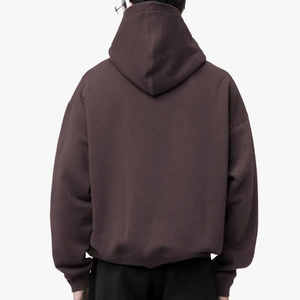 2025มีฮู้ดผ้าฝ้ายบ็อกซี่เทอร์รี่เสื้อฮู้ดโอเวอร์ไซส์แขนยาวแบบกำหนดเองไหล่ตก - Product Image 4