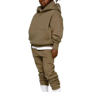 Streetwear 100% coton unisexe personnalisé pour enfants Survêtement Pull à capuche et pantalon de jogging Respirant Séchage rapide - Product Image 5