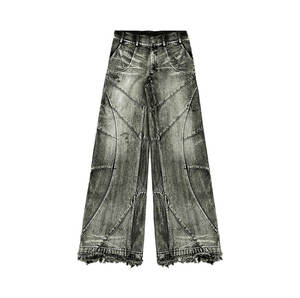 กางเกงแนวกอธิคแนวสตรีทพังค์แนวสตรีทร็อคแนวสตรีทสีดำกะโหลกศีรษะขนาดใหญ่ผลิตตามสั่งสำหรับ2025 - Product Image 2