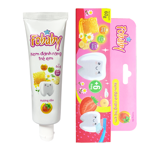 Bebé a niños Limpieza básica química FO'U Pasta de dientes para niños de 6 meses a niños Fresa 50g para uso doméstico - Product Image 1