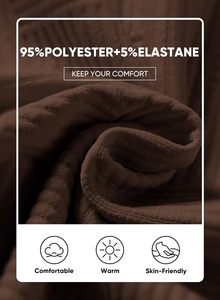 Vêtements décontractés chauds d'hiver pour hommes Ensembles de vêtements d'extérieur 2 pièces Vêtements de détente tricotés respirants comprenant des pulls et des pantalons à motif solide - Product Image 2