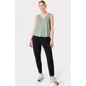 Camiseta sin mangas holgada de Color liso para mujer, de talla grande, para entrenamiento, Yoga, gimnasio, ecológica, de secado rápido, personalizable, tela de LICRA de poliéster frontal - Product Image 5