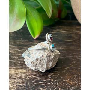 Emerson Vallo Turquoise Bezel Set Sunface <b>Ring</b> <b>Sterling</b> <b>Silver</b> <b>Adjustable</b> Fine Jewelry - Product Image 3