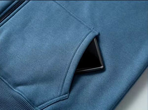 Sweats à capuche zippés en coton épais de haute qualité avec logo en relief personnalisé Sweatshirts à capuche pour hommes - Product Image 3