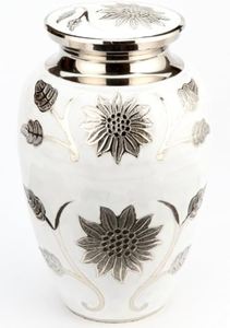 Atractiva urna de metal antiguo de latón de color azul para adultos Cremains Unique Memorial Funeral/urna conmemorativa de latón para cenizas/cremación Ur - Product Image 2