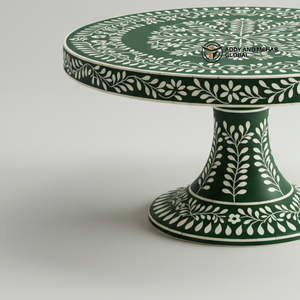 แท่นวางขนมแบบฝังกระดูกสีเขียวสดใสทำด้วยมือสำหรับทำเค้กและขนมอบ - Product Image 5