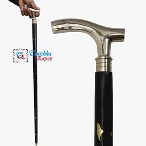 Bastón de Madera Negro Moderno Personalizado al por Mayor con Mango de Latón Plateado Estilo Derby, Diseño Art Déco, Plegable, 94cm, Regalo de Lujo - Product Image 2