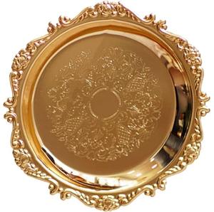 Producto exclusivo, bandeja para servir comida redonda negra con estilo metálico con Plato decorativo de mesa de comedor terminado de alta calidad - Product Image 4