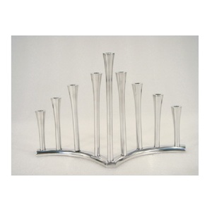 Pure Aluminium Satin Silver Shine <b>Candle</b> Holder 9 Pillar Big & <b>Small</b> Holder for Home Hotel Restaurant Decorative Item - Product Image 1