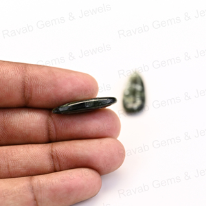 Meilleure vente 10x25mm pierre de séraphinite longue forme de poire herbe feu Briolette énergie naturelle guérison bijoux de pierres précieuses en vrac - Product Image 2