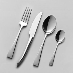 Ensemble de couverts en acier inoxydable épais et lourd, design moderne, miroir poli, couverts classiques pour hôtels et restaurants - Product Image 4