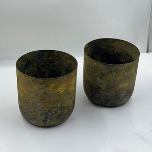 Antique Petit Photophore en Forme de Tawa Bougeoir Décor à la Maison Dessus de Table Meilleure Vente Vert Patine Rustique - Product Image 4