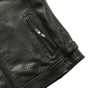 Gilet en cuir élégant respirant pour hommes gilet en cuir de Style personnalisé col montant gilet en cuir coupe-vent accepter le Service OEM - Product Image 5
