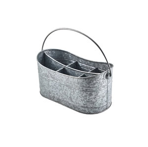 Hot Sale Galvanized Metal Utensil <b>Caddy</b> with Handles for Storing Spoons Napkins in Kitchen Dining Room Restaurant Hotel Home - Product Image 3