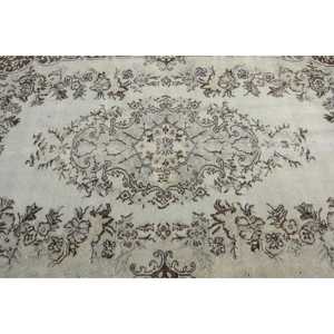 พรมตุรกีขนาด 5.3x9.1 ฟุต พรมวินเทจขนาดใหญ่ พรมขนสัตว์ลายสัตว์สีน้ำตาล - Product Image 5