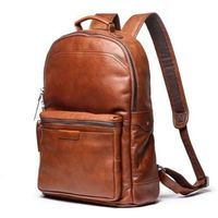 Tas Selempang Kulit Asli Vintage Tahan Air dengan Ritsleting, Dapat Disesuaikan, Unisex, untuk Perjalanan, Laptop, Tablet, dan Penyimpanan Foto