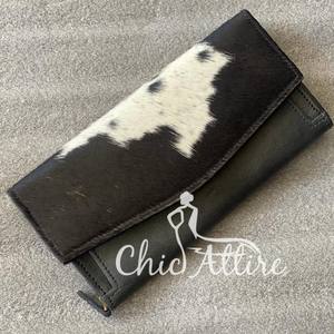 Nuevas carteras de piel auténtica hechas a mano para mujer, cartera delgada de cuero plegable, bolso de mano de piel a presión, monedero de piel de vaca auténtica - Product Image 1