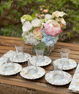 Meilleure qualité nacre plateaux de service artisanat de qualité pour hôtels restaurants cuisine os incrustation dessous de verre plats et assiettes - Product Image 1