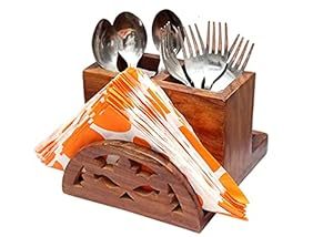 Support de rangement pour cuillères en bois pour l'organisation du comptoir, support pour cuillères, fourchettes, couteaux, artisanal, pour la décoration de la cuisine, à bas prix - Product Image 2