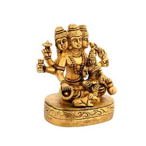 Laiton seigneur Dattatreya idole Bhagwan Datta Murti Statue pour la maison Pooja bureau décor Trimurti | Poids 1.4 kg - Product Image 3
