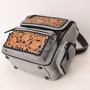 Trending Style Custom Bohemian Western Real Leather <b>Saddle</b> Blanket Backpack Tassel Flowers <b>Women</b> Casual Customized Color Best - Product Image 4