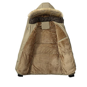 <b>Men</b> Outdoor Thick Zipper <b>Coat</b> <b>Warm</b> Cotton Padded Parka Jacket <b>Men</b> Stand Collar Parka Jacket - Product Image 3