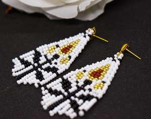 Boucles d'oreilles pendantes faites à la main avec perles, nouveau design très demandé, pour usage quotidien, artisanat indien de broderie - Product Image 2