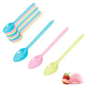 1 kg biodegradabile 14cm blu/rosa/giallo usa e getta cucchiai per gelato ecologici compostabili per uso domestico - Product Image 1