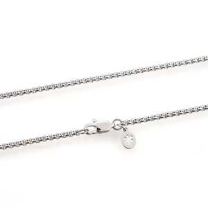 สร้อยคอเงิน 2 มม. ลายกล่อง ลายดาว ลายกากบาท ลายลูกบอล ลายฟิกาโร่ ชุบทอง ประดับเพชรและมุก สำหรับเป็นของขวัญ ทำจากทองเหลืองผสม - Product Image 1