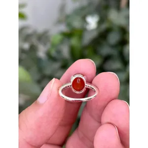 925 Silver Statement <b>Ring</b> with Mexican Fire <b>Opal</b> Yellow <b>Gold</b> Inlay Zircon-Dainty Fine Jewelry for Everyday Wear - Product Image 6