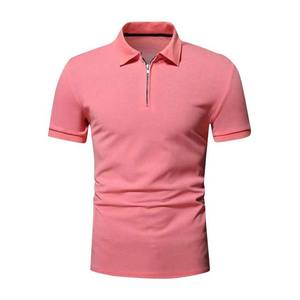 เสื้อโปโลผู้ชายแบบมีซิปเสื้อโปโลผ้าฝ้ายสีพื้นระบายอากาศได้ดีเสื้อกอล์ฟฤดูร้อนปักโลโก้ได้ตามต้องการ - Product Image 2