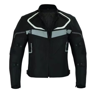 Veste de sécurité de moto en cuir unisexe sur mesure pour l'équitation coupe-vent et respirante grande taille prix de gros - Product Image 4