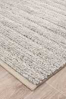 Tapis tissé à la main en laine de style nordique, élégant blanc avec motif texturé, réversible et lavable pour les intérieurs de la maison
