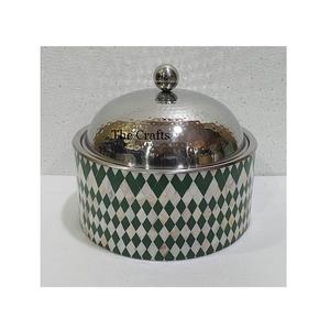 Olla caliente de madera para servir con tapa de acero Juego de 2 tamaños diferentes Cacerola de almacenamiento de alimentos Olla caliente a granel - Product Image 5