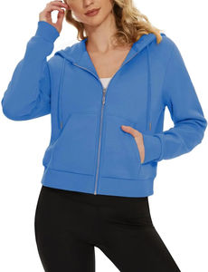 Meilleure qualité en gros 2025 haute qualité femmes à manches longues sweat polaire pleine fermeture éclair unisexe coupe ajustée - Product Image 2