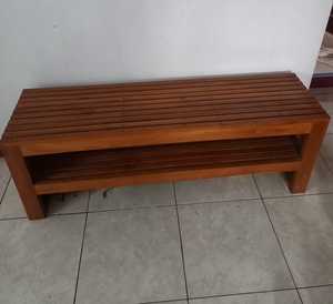 Banco de Ducha de Madera de Teca, Banco de Listones, Banco de Panel, Banco Interior - Product Image 2