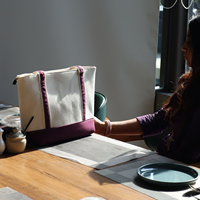 Bolso de Mano Clásico Marrón para Mujer, de Lona de Algodón Resistente, con Diseño Personalizado Bordado, Color Sólido, para Uso Diario, Bolso Tote Grande de Hombro
